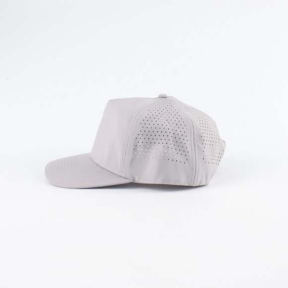 Blank 5 Panel Performance Soft Structured Hats- 12 pack in Color Light Gray - Picture 5 of 6